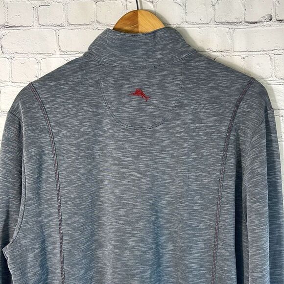 Tommy Bahama Men’s Gray Long Sleeve Full Zip Mock Neck size M - Picture 3 of 7